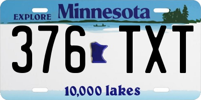 MN license plate 376TXT