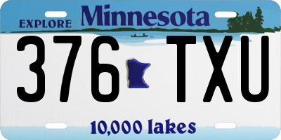 MN license plate 376TXU