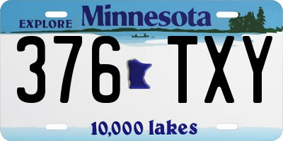 MN license plate 376TXY