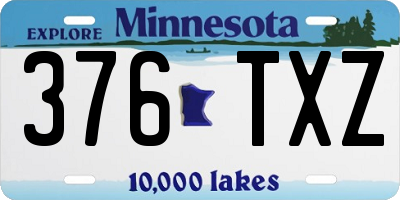 MN license plate 376TXZ