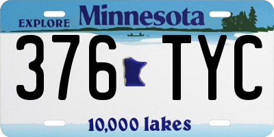 MN license plate 376TYC