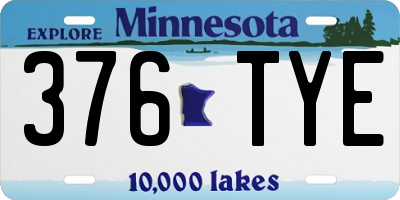 MN license plate 376TYE