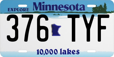 MN license plate 376TYF