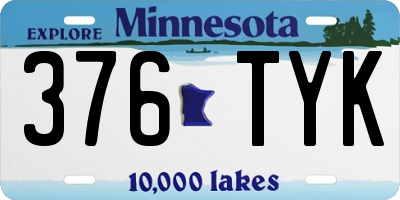 MN license plate 376TYK