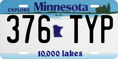 MN license plate 376TYP