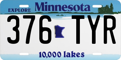 MN license plate 376TYR