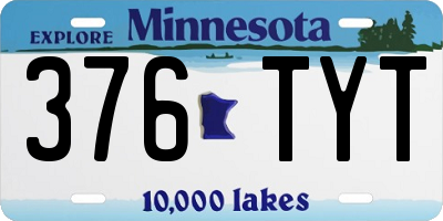 MN license plate 376TYT