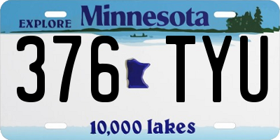 MN license plate 376TYU