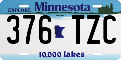 MN license plate 376TZC