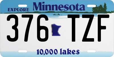 MN license plate 376TZF