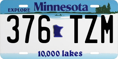 MN license plate 376TZM