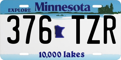 MN license plate 376TZR