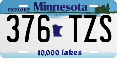 MN license plate 376TZS