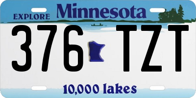MN license plate 376TZT