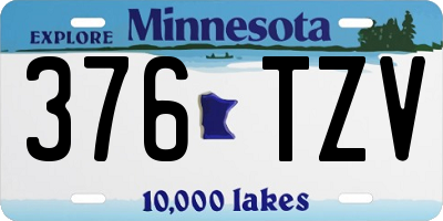 MN license plate 376TZV