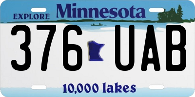 MN license plate 376UAB