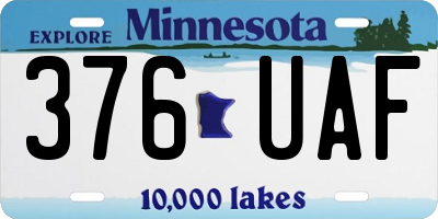 MN license plate 376UAF