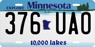 MN license plate 376UAO