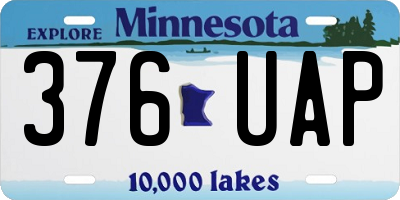 MN license plate 376UAP