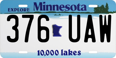 MN license plate 376UAW