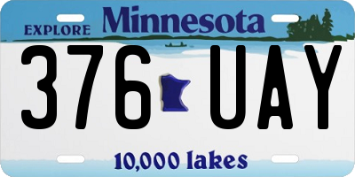 MN license plate 376UAY
