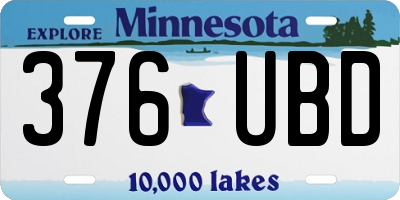 MN license plate 376UBD