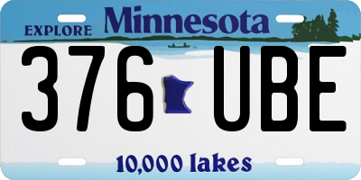 MN license plate 376UBE