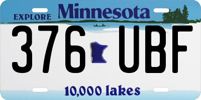 MN license plate 376UBF