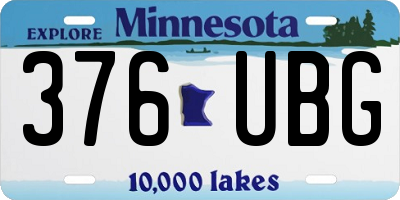MN license plate 376UBG