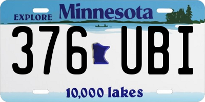 MN license plate 376UBI
