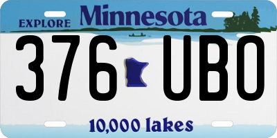 MN license plate 376UBO