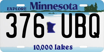 MN license plate 376UBQ
