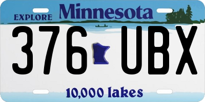 MN license plate 376UBX