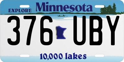 MN license plate 376UBY