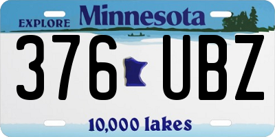 MN license plate 376UBZ