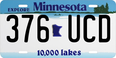 MN license plate 376UCD