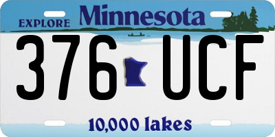 MN license plate 376UCF