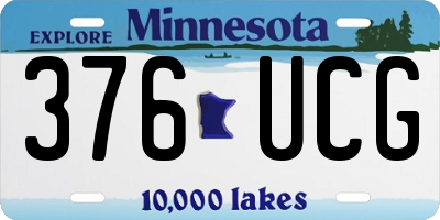 MN license plate 376UCG