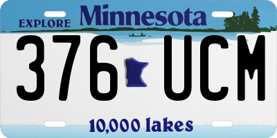 MN license plate 376UCM