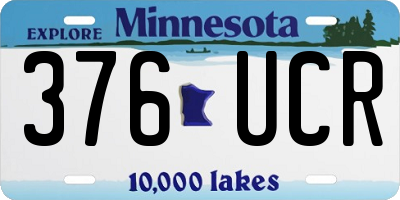 MN license plate 376UCR