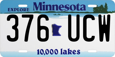 MN license plate 376UCW