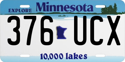 MN license plate 376UCX