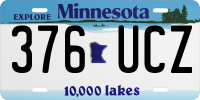 MN license plate 376UCZ