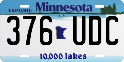 MN license plate 376UDC