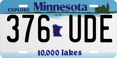 MN license plate 376UDE
