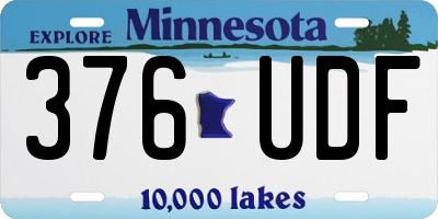 MN license plate 376UDF