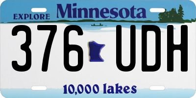 MN license plate 376UDH