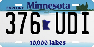 MN license plate 376UDI