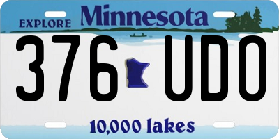 MN license plate 376UDO
