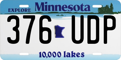 MN license plate 376UDP